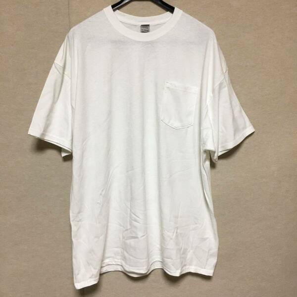 新品未使用 GILDAN ギルダン 半袖Tシャツ ポケット付き ホワイト 白 2XL