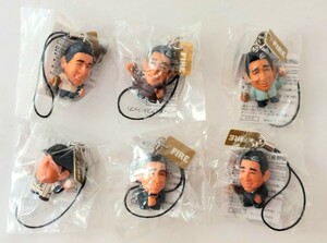 送料200円～☆希少!フルコンプ!未使用!キリン ファイア「星野仙一 フィギュアストラップ」マスコット 全6種コンプセット プロ野球選手 監督