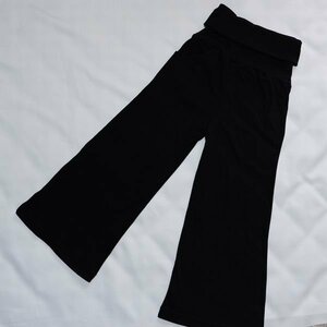 Last wide pants M/L length of the legs 53 easy good stretch . waste to total rib cotton . maternity black 