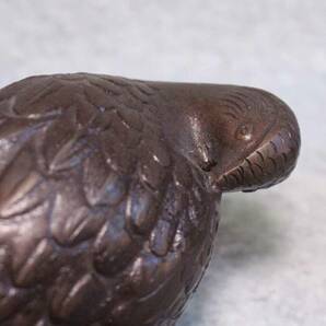金属工芸●鳥 置物 ライチョウ●●銅像 ブロンズ像 bronze 二匹 JAPANの画像7