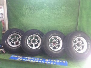 80ランクル ホイール付タイヤ LT285/75R16 8J オフセット13 ダンロップGRANDTREKAT3 年式(1415) マッドタイヤ ホワイトレター ★4個口★ 