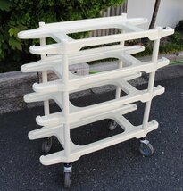 ☆未使用品 綺麗【 河淳 / KAWAJUN 4段トレイラック CS 4PV ラック 多段台車カート業務用 】（品出し/補充/資材の運搬管理）在庫品 N08030_画像1