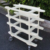 ☆未使用品 綺麗【 河淳 / KAWAJUN 4段トレイラック CS 4PV ラック 多段台車カート業務用 】（品出し/補充/資材の運搬管理）在庫品 N08030_画像3