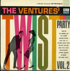 62年 USプレスLP！DG 深溝 The Ventures / Twist Party Vol. 2【Dolton BST 8014】ベンチャーズ Besame Mucho 収録 ツイスト スタンダード