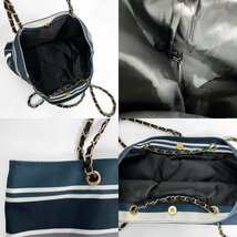 未使用品★シャネル ノベルティ CHANEL MARIN 非売品 トートバッグ チェーン 2WAY 両面プリント キャンバス A4 マリン レディース_画像10