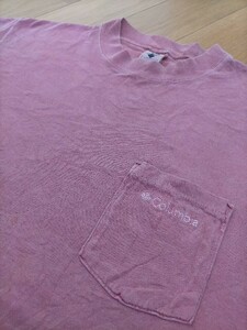 90s USA製 ビンテージ Columbia Sportswear Company コロンビア ピグメント染め ポケットTシャツ M ★オールドアウトドア古着