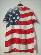 90s USA製 ビンテージ DELTA デルタ 星条旗総柄 Tシャツ M ★アメリカ国旗古着 _画像2