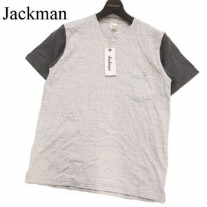 【新品 未使用】 Jackman ジャックマン タナベメリヤス JM5580 シルク混★ 半袖 ポケット Tシャツ カットソー Sz.S　メンズ　I3T00788_8#D