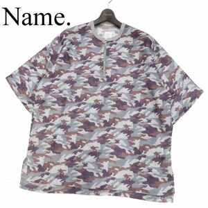 18SS★ Name. ネーム 【MESHED CAMOUFLAGE PULLOVER】メッシュ カモフラ総柄 半袖 ビッグ カットソー Tシャツ Sz.2　メンズ　I3T00785_8#D
