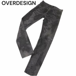 OVERDESIGN オーバーデザイン クラッシュ&ムラ加工★ 赤耳 スキニー デニム パンツ ジーンズ Sz.28　メンズ 日本製　I3B00433_8#R