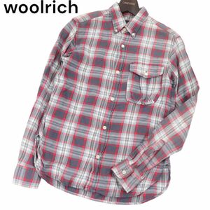 USA製★ WOOLRICH WOOLEN MILLS ウールリッチ ウーレンミルズ 通年 キルトパッチ★ 長袖 チェック シャツ Sz.XS　メンズ　I3T00882_8#C