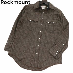 USA製★ Rockmount ロックマウント 秋冬 ヘリンボーン★ 長袖 ウール ツイード ウエスタン シャツ Sz.15.5x33.5　メンズ　I3T00955_8#B