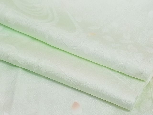 平和屋-こころ店□長襦袢袷流水舞桜地紋正絹逸品未使用3kk1742