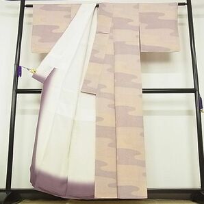 平和屋-こころ店■上質な小紋 霞花唐草文 着丈158cm 裄丈62.5cm 正絹 逸品 B-ey4528の画像3