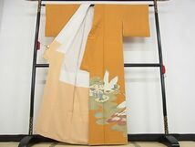 平和屋-こころ店■豪華色留袖　雲重ね飛鶴花文　金彩　着丈161cm　裄丈62.5cm　正絹　逸品　A-ma6473_画像2