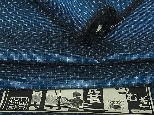 平和屋1□上質な紬反物十字絣着尺逸品未使用th2907 | JChere雅虎拍卖代购