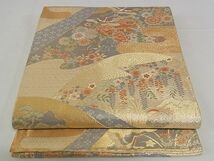 平和屋-こころ店■佐賀錦　六通柄袋帯　花鳥文　金糸　正絹　逸品　A-pf4660_画像2