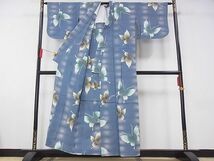 平和屋-こころ店■夏物　浴衣　蝶　着丈155cm　裄丈65cm　綿　逸品　A-ta5753_画像2