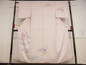 平和屋-こころ店■訪問着　雲重ね花文　着丈149cm　裄丈63cm　正絹　逸品　A-wj4810