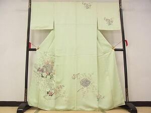 平和屋-こころ店■訪問着　文箱花文　着丈163cm　裄丈67.5cm　正絹　逸品　未使用　A-ta5204