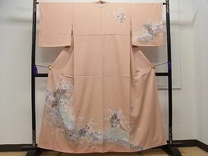 平和屋1■訪問着　流水草花文　暈し染め　金彩　逸品　yc8913