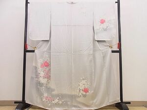 平和屋野田店■訪問着　手描き　花籠文　暈し染め　逸品　n-hj5586