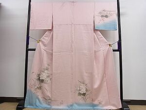 平和屋1■訪問着　駒刺繍　枝花文　暈し染め　金彩　逸品　ze6153