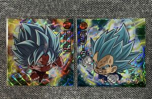 ドラゴンボール 超戦士シール ウエハースZ 18弾 孫悟空 ベジータ 超サイヤ人ゴッド超サイヤ人 界王拳 進化 2枚 セット W18-18 19 GR bs047.