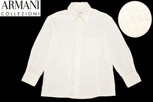 Y-6334* free shipping * beautiful goods *ARMANI COLLEZIONI Armani ko let's .-nijoru geo Armani japa* white long sleeve shirt jacket S