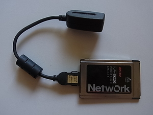 BUFFALO LAN CARD PCMCIA TypeⅡ LPC3-TX Network カード メディアカプラ付