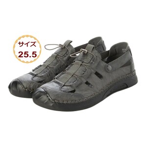  men's microfibre leather casual sport sandals turtle sandals tu cap driving for summer ventilation gray EC2303-cgy-255
