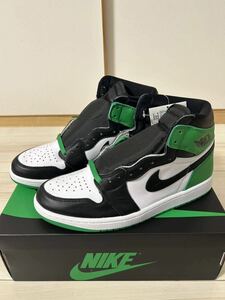 新品未使用 28cm NIKE AIR JORDAN 1 RETRO HIGH OG BLACK WHITE GREEN ナイキ エア ジョーダン ブラック ホワイト グリーン DZ5485-031 10