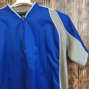 古着 中古 ミズノ メンズSサイズ トレーニングウェア ハーフジップ 青 ブルー 野球 部活 送料無料 ジャージ ナイロンジャンパー 半袖の画像1