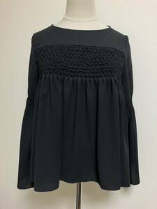  ultimate beautiful goods * Martini -k soft blouse * black *9621