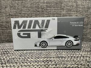 MINI GT 1/64 390 Porsche ポルシェ 911(992) GT3 GT シルバーメタリック (左ハンドル)