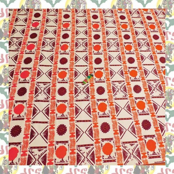 【SALE/270cm x 110cm/3ヤード】アフリカンプリント生地 barg-m60 アフリカ布 アフリカ生地 ゴールドプリント アンカラ キテンゲ パーニュ