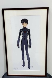 【レア】碇シンジ 複製原画 エヴァンゲリオン展限定 50㎝ｘ25㎝ 額 61.5㎝ｘ36.8㎝