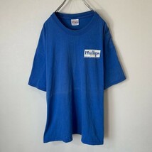 [KWT643] Hanes 半袖プリントTシャツ ブルー メンズ XL ポス_画像1