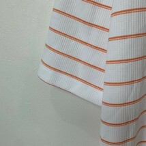 [KWT513] NIKE GOLF ボーダー半袖ポロシャツ ゴルフウェア ホワイト×オレンジ メンズ XL ポス_画像6
