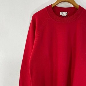 [KWT1592] ELLE SPORTSla gran sleeve sweater tag equipped lady's red 9R 80