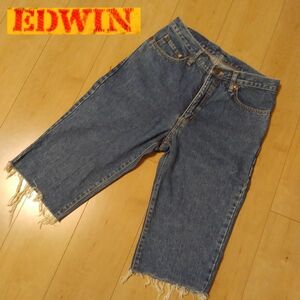 【EDWIN】エドウィン カットオフ デニム ハーフパンツ 31インチ 日本製 80’s～90’s