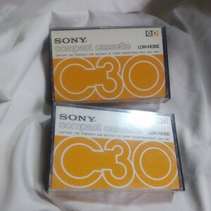 匿名配送送料無料使用済み　中古　 カセットテープ　SONY　C30　Type1　ノーマル　30分 　2本　爪あり　No.2000