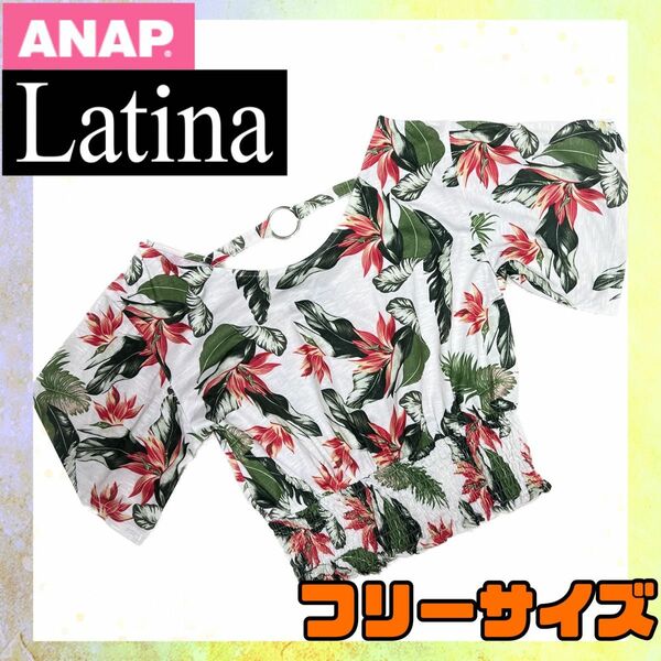 NAP Latina リーフフラワー柄 バックリングシャーリング トップス 即日発送 ギャル 花柄 半袖