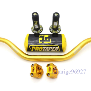 G428★11/8 ''ハンドルバー 28 ミリメートルプロテーパーハンドルグリップ金属クランプパッド mx モトクロスヤマハ YZ125 wr wrf ttr 250