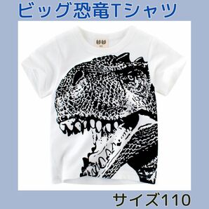 新品 T-REX 恐竜 ダイナソー Tシャツ ホワイト 110 ティラノサウルス キッズ ベビー Tシャツ 半袖Tシャツ 子供服