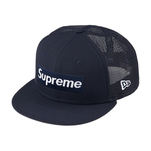 23SS Supreme Box Logo Mesh Back New Era Navy 7 1/2 (59.6cm) シュプリーム ボックスロゴ メッシュ バック ニューエラ キャップ ネイビー