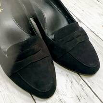 ディンジャパン ＋az ローファー ヒール 24サイズ ブラック スエード 靴 MADE IN JAPAN 【12581】_画像6