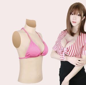  silicon bust human work .. fake . beautiful .. conversion woman equipment change equipment for cosplay man. . woman become super real upper half of body ( new model - half . version ) height collar type C cup 