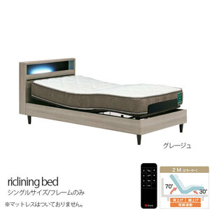  bed electric bed 2 motor single bed bed frame gray ju reclining bed . attaching LED lighting attaching wireless remote control attaching 