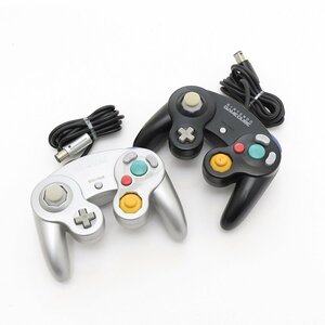 ▽483585 Nintendo ゲームキューブ コントローラー×2 DOL-003 動作確認済 GC レトロゲーム ニンテンドー 任天堂